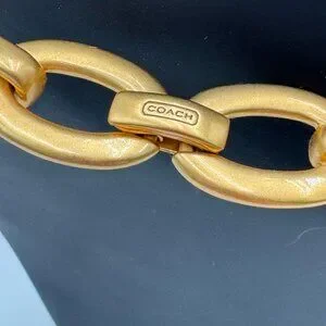 Coach | Jewelry | Coach Chunky Chain Satin Finish And Monogram Links 8 ...